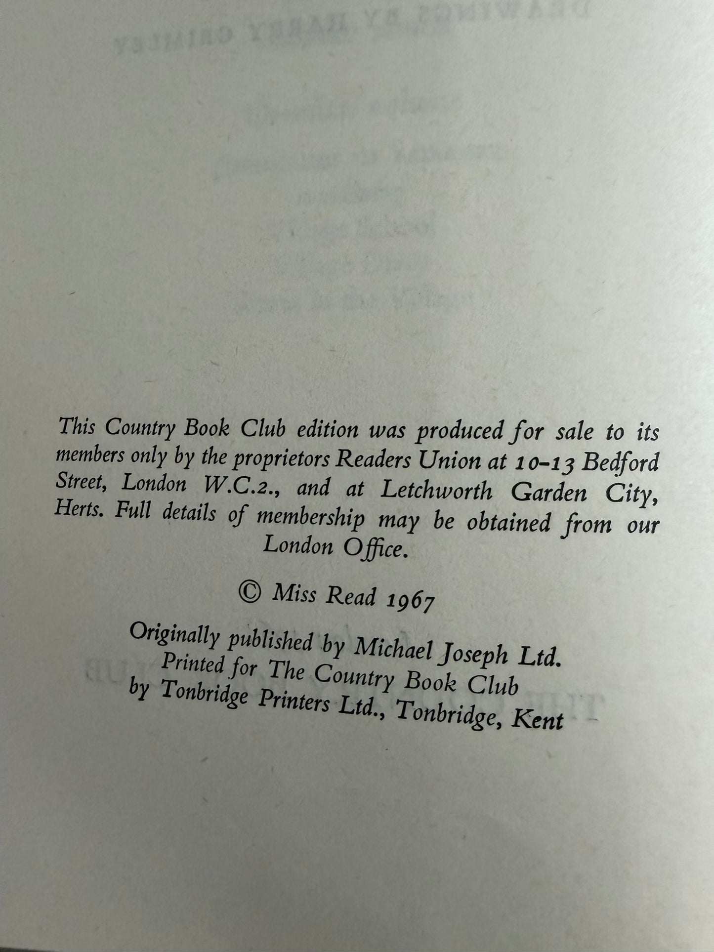 1968 The Howard’s Of Caxley- Miss Read (Harry Grimley illust) The Country Book Club