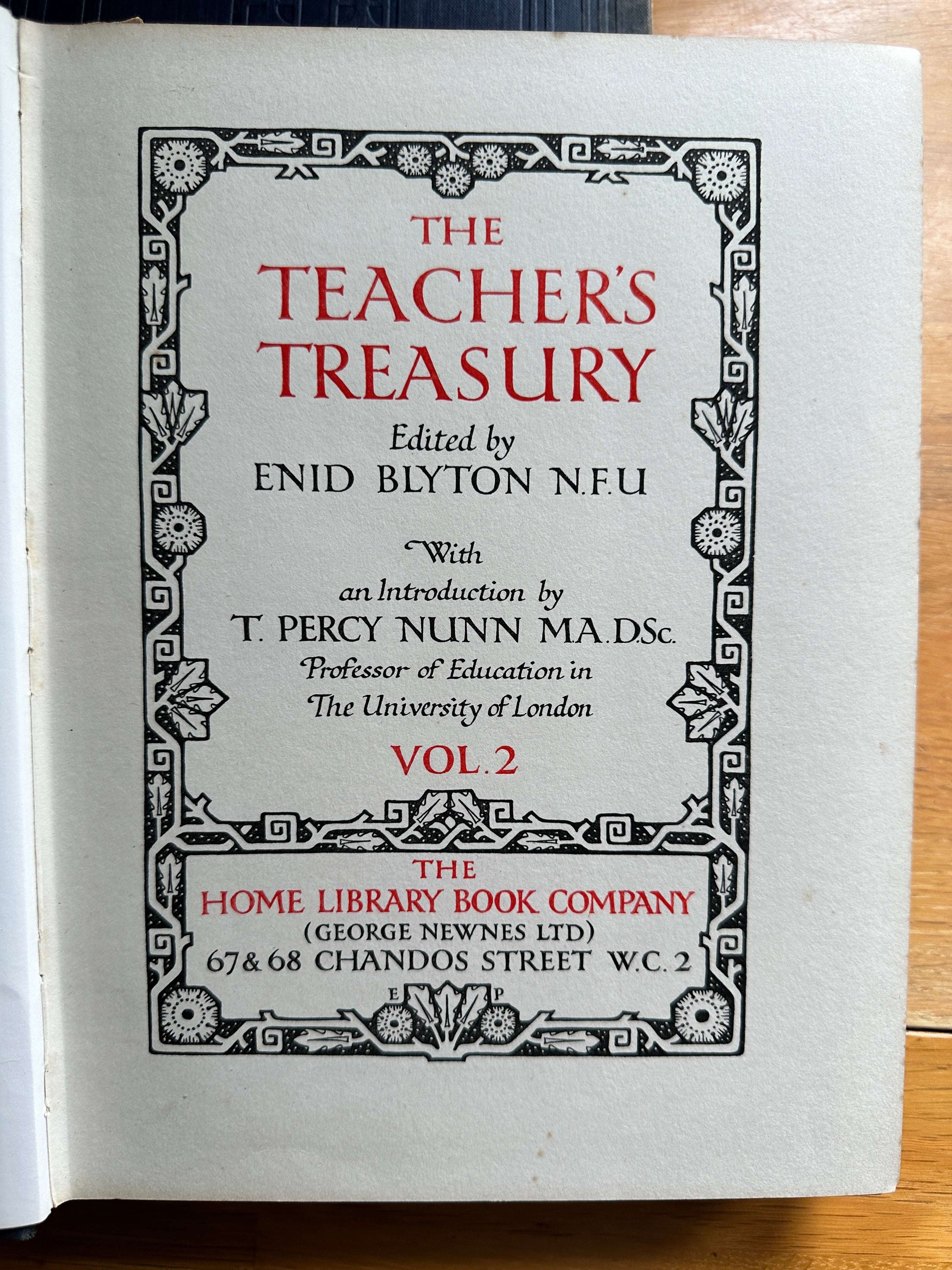 1926 The Teacher’s Treasury - Enid Blyton (Prof T. Percy Nunn intro) early edition, complete 3-volume set, original Newnes binding - Honeyburn Books (UK)