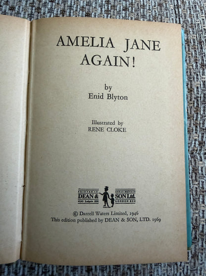 1969 Amelia Jane Again Book by Enid Blyton with Rene Cloke Illustrations - Dean & Son Ltd
