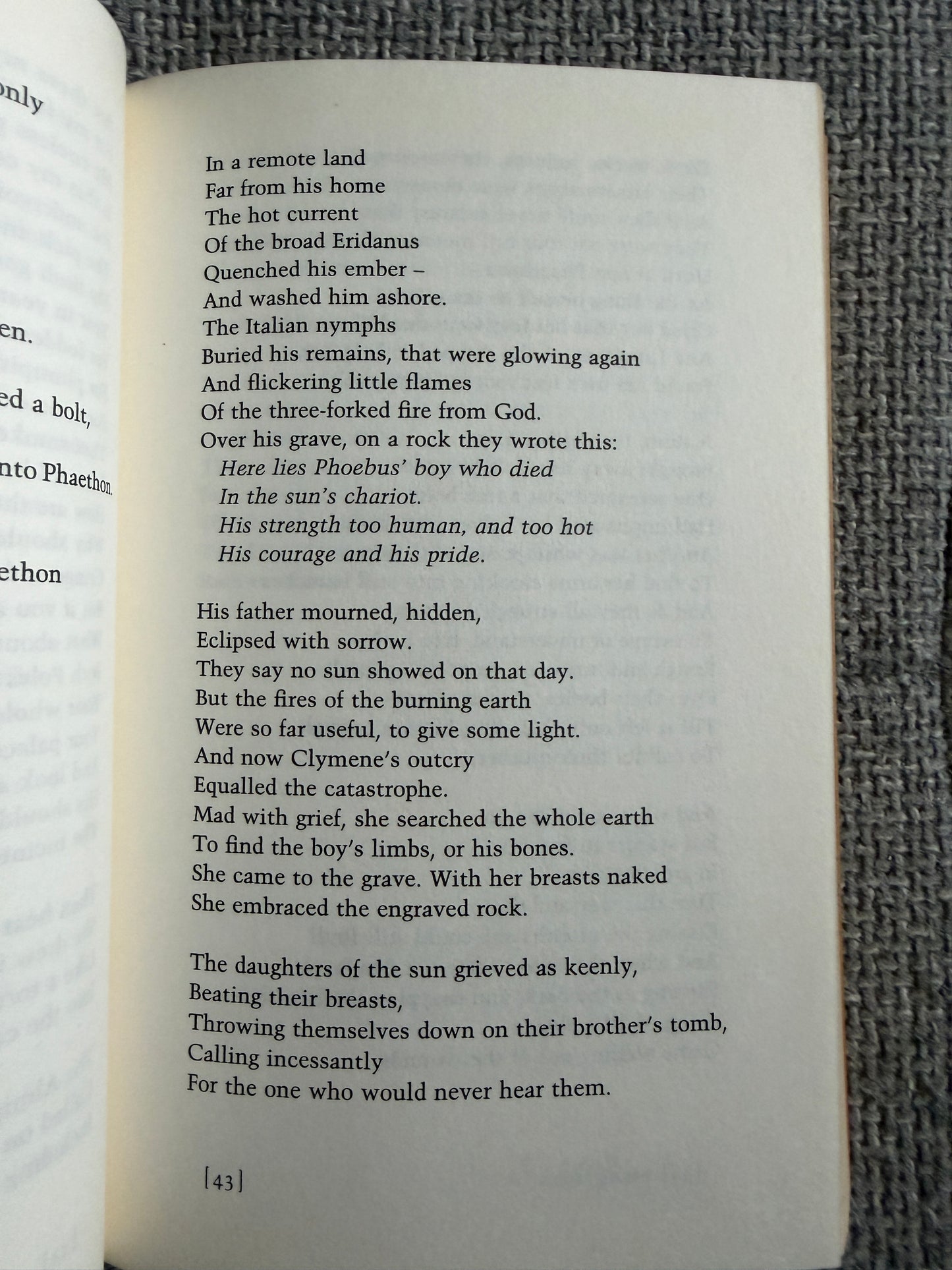 1997 Tales From Ovid Ted Hughes Faber & Faber - Honeyburn Books (UK)