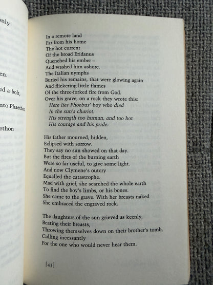 1997 Tales From Ovid Ted Hughes Faber & Faber - Honeyburn Books (UK)