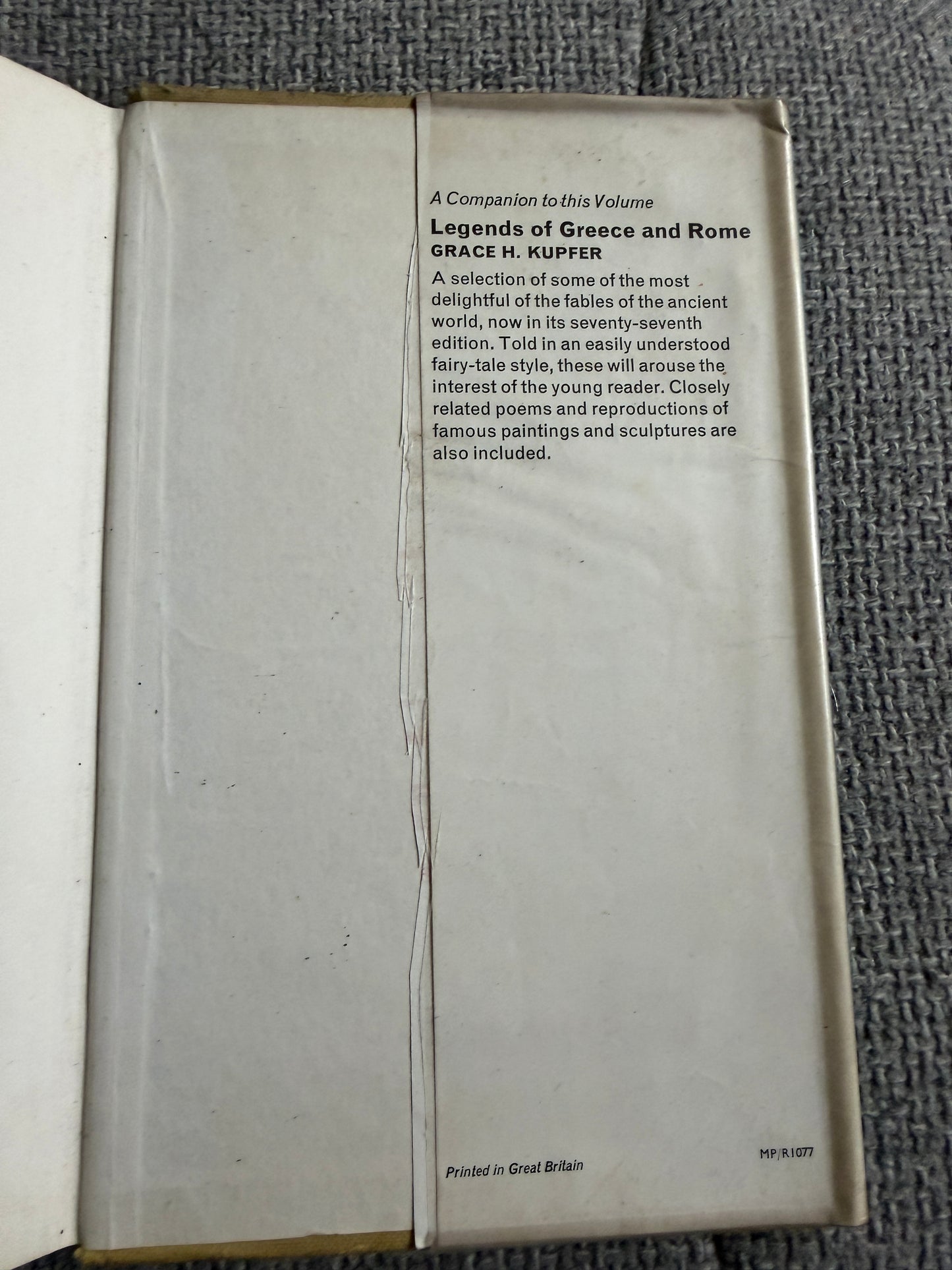 1973 Favourite Greek Myths Book by Lilian Stoughton Hyde (Harrap) - Ex-Library Edition - Honeyburn Books (UK)