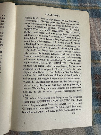 1946 A Book Of German Verse From Luther To Liliencron - H. G. Fiedler(Oxford Clarendon Press)