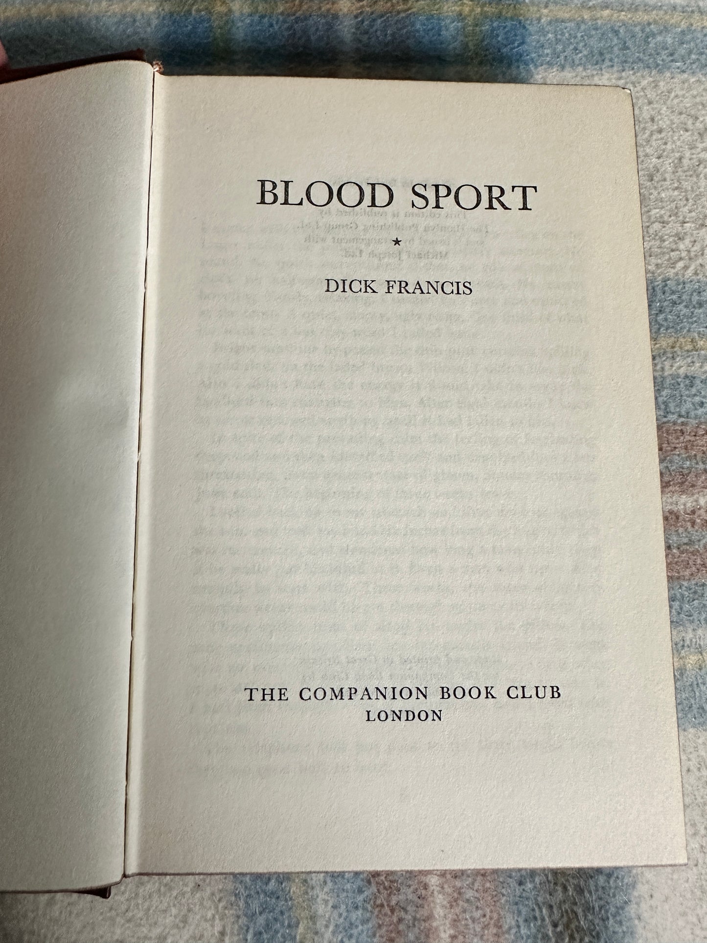 1967*1st* Blood Sport - Dick Francis (Companion Book Club Deluxe Edition)