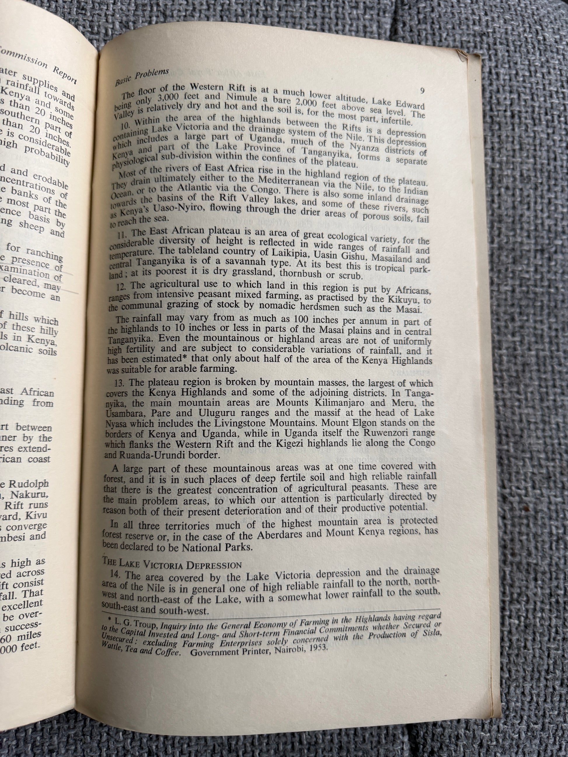 1958 East Africa Royal Commission Report with 4 Maps - Her Majesty’s Stationery Office - Honeyburn Books (UK)