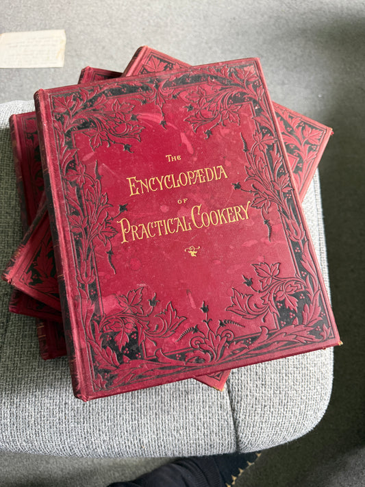 1890 4x volumes The Encyclopaedia Of Practical Cookery - Theodore Francis Garrett (L. Upcott Gill Pub)