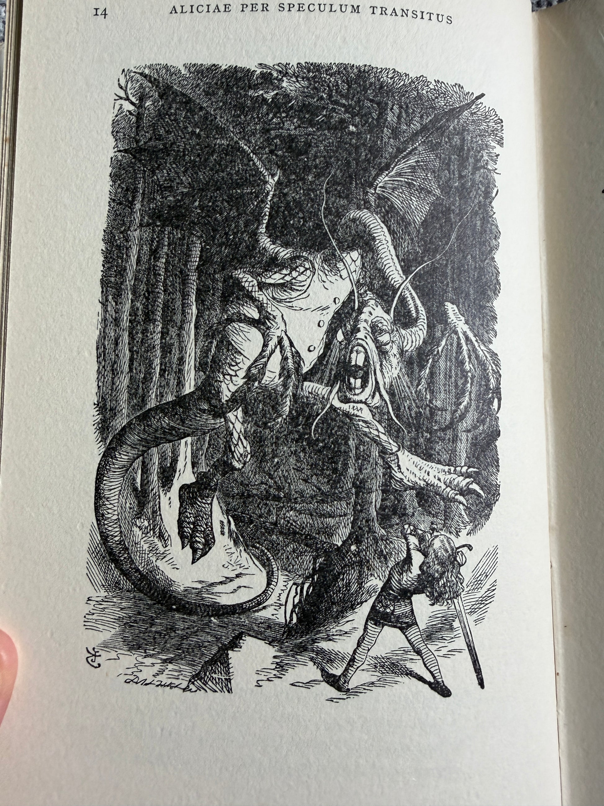 1966 Aliciae Per Speculum Transitus - Ludovici Carroll (Sir John Tennial illustration) translated by Clive Harcourt Carruthers (MacMillan) - Honeyburn Books (UK)