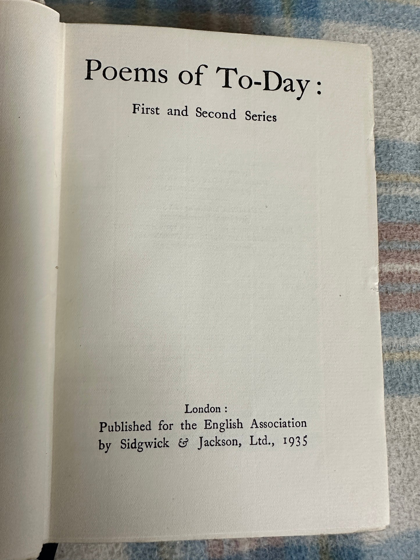 1935 Poems Of Today(First & Second Series) Buckram edition(Sidgewick & Jackson)
