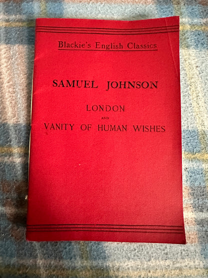 1950’s London / Vanity Of Human Wishes - Samuel Johnson(Blackie)