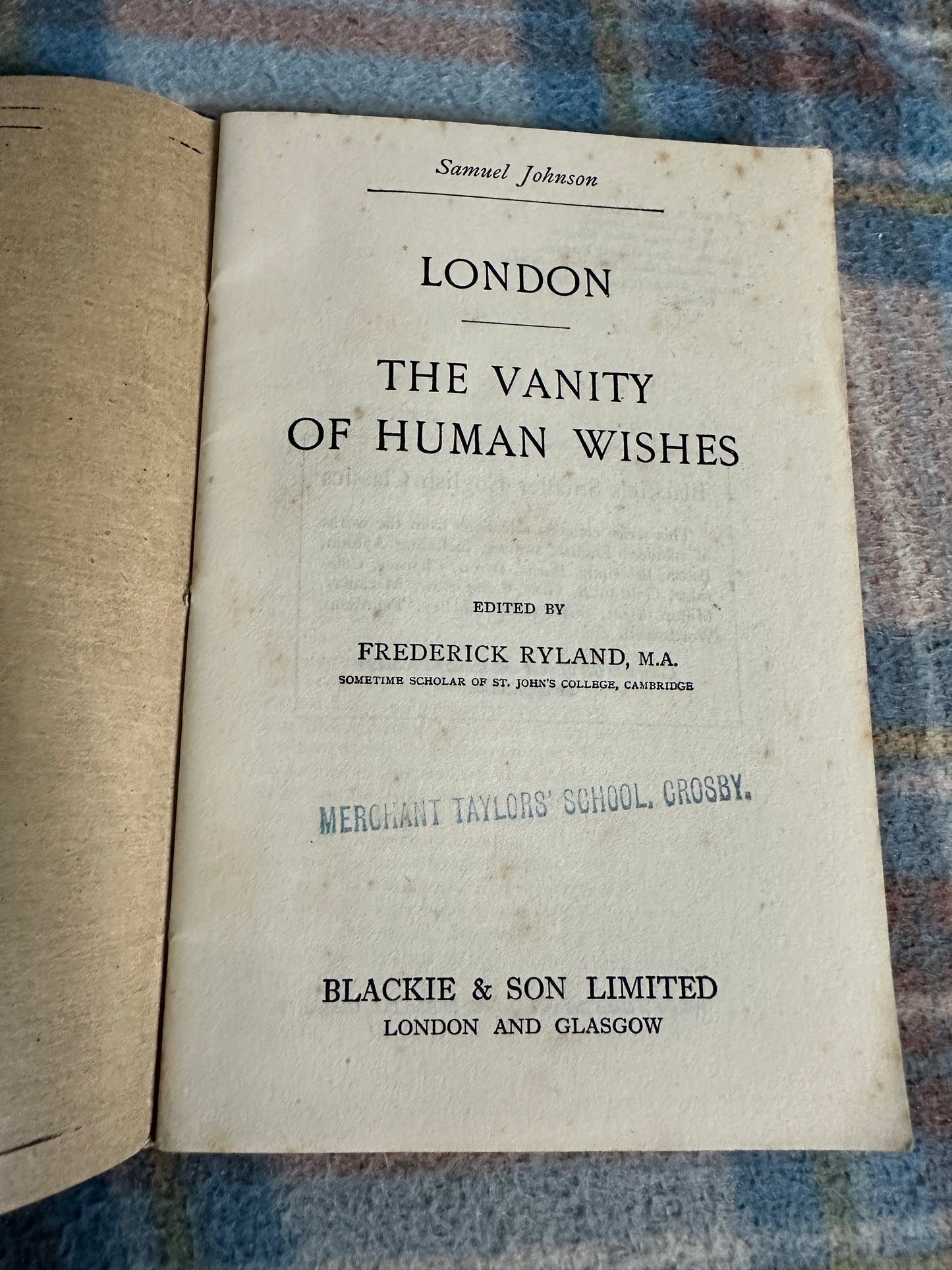 1950’s London / Vanity Of Human Wishes - Samuel Johnson(Blackie)