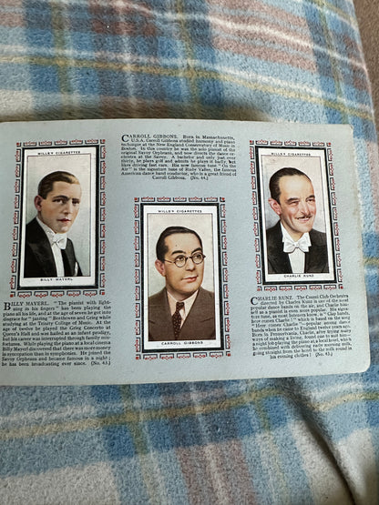 1940’s Radio Celebrities (Wills Cigarette cards complete set)