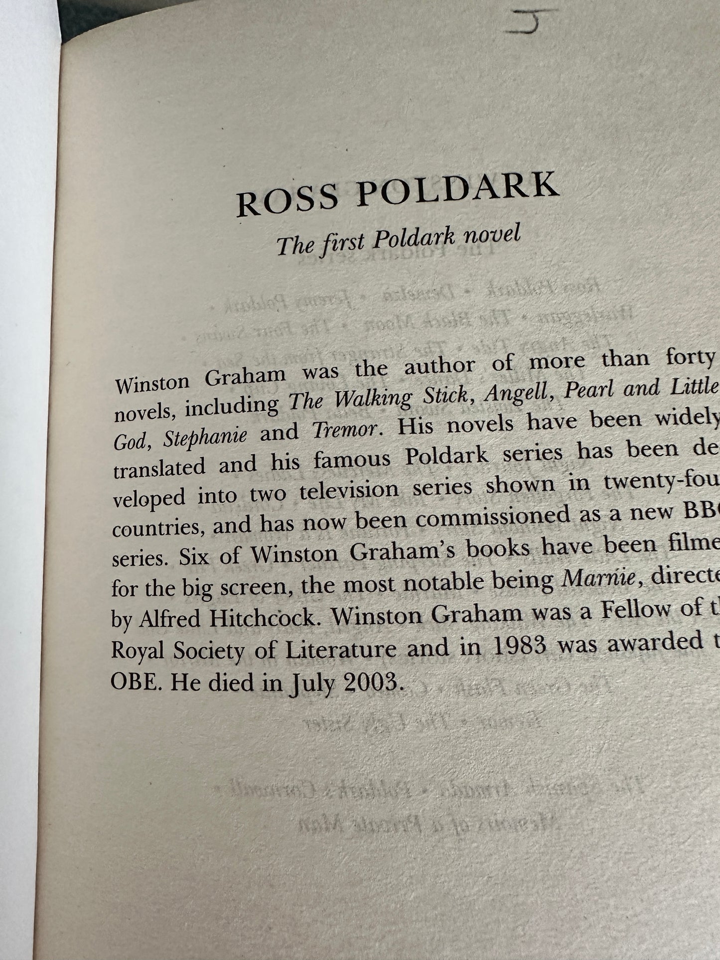 2015 Poldark: Ross Poldark - Winston Graham(Pan Books)