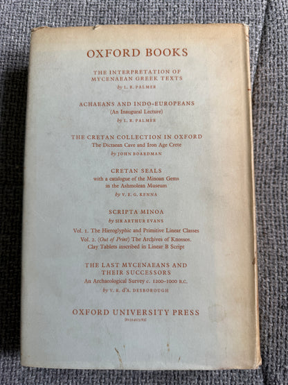 1963*1st* On The Knossos Tablets - L. R. Palmer & John Boardman (Oxford) - Honeyburn Books (UK)