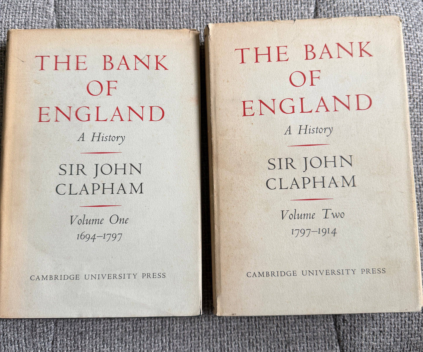 1958 The Bank Of England A History (2xVols) Sir John Clapham (Vol 1 1694-1797) (Vol 2 1797-1914) Cambridge University Press - Honeyburn Books (UK)