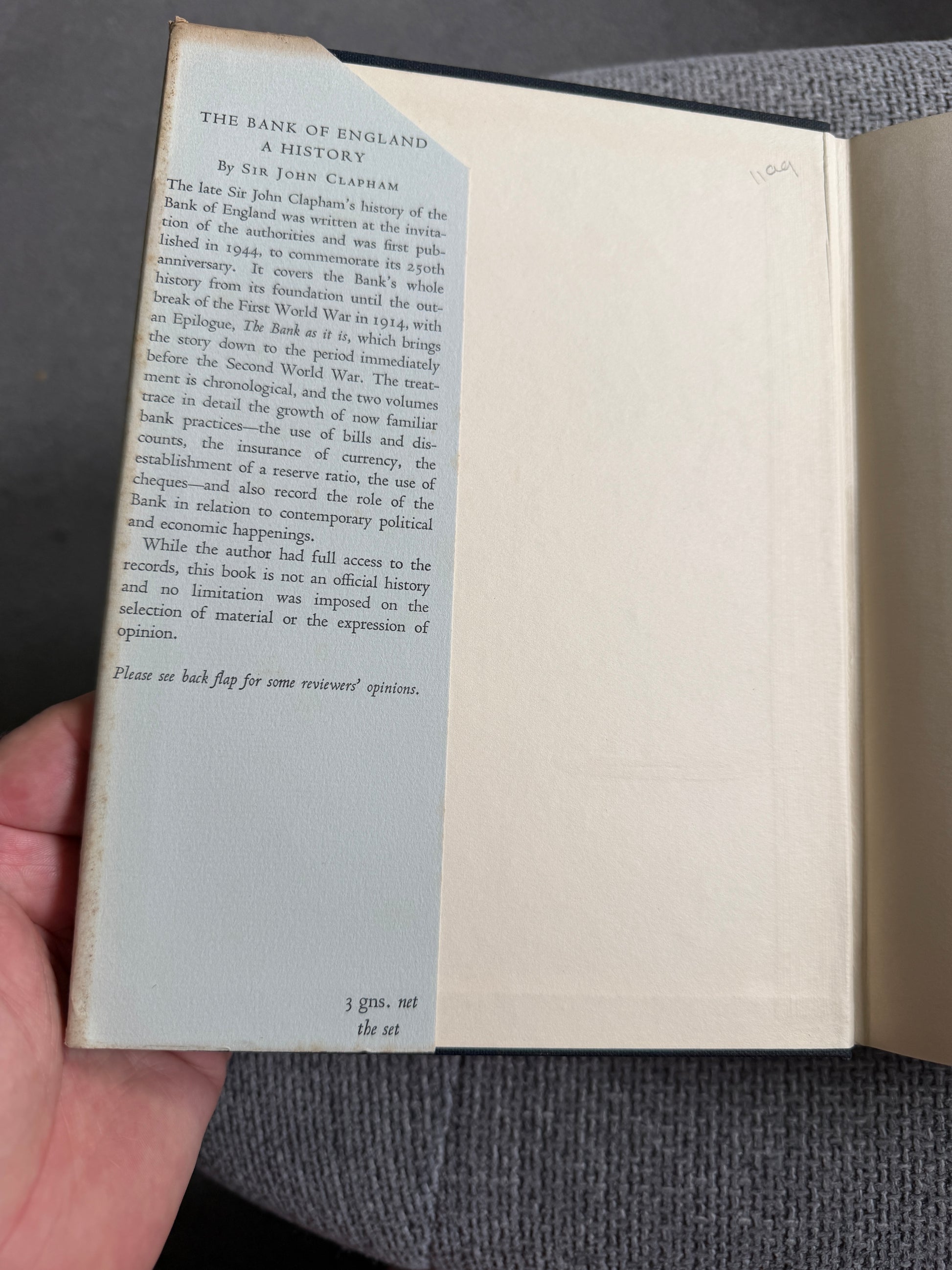 1958 The Bank Of England A History (2xVols) Sir John Clapham (Vol 1 1694-1797) (Vol 2 1797-1914) Cambridge University Press - Honeyburn Books (UK)