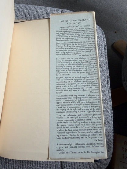 1958 The Bank Of England A History (2xVols) Sir John Clapham (Vol 1 1694-1797) (Vol 2 1797-1914) Cambridge University Press - Honeyburn Books (UK)