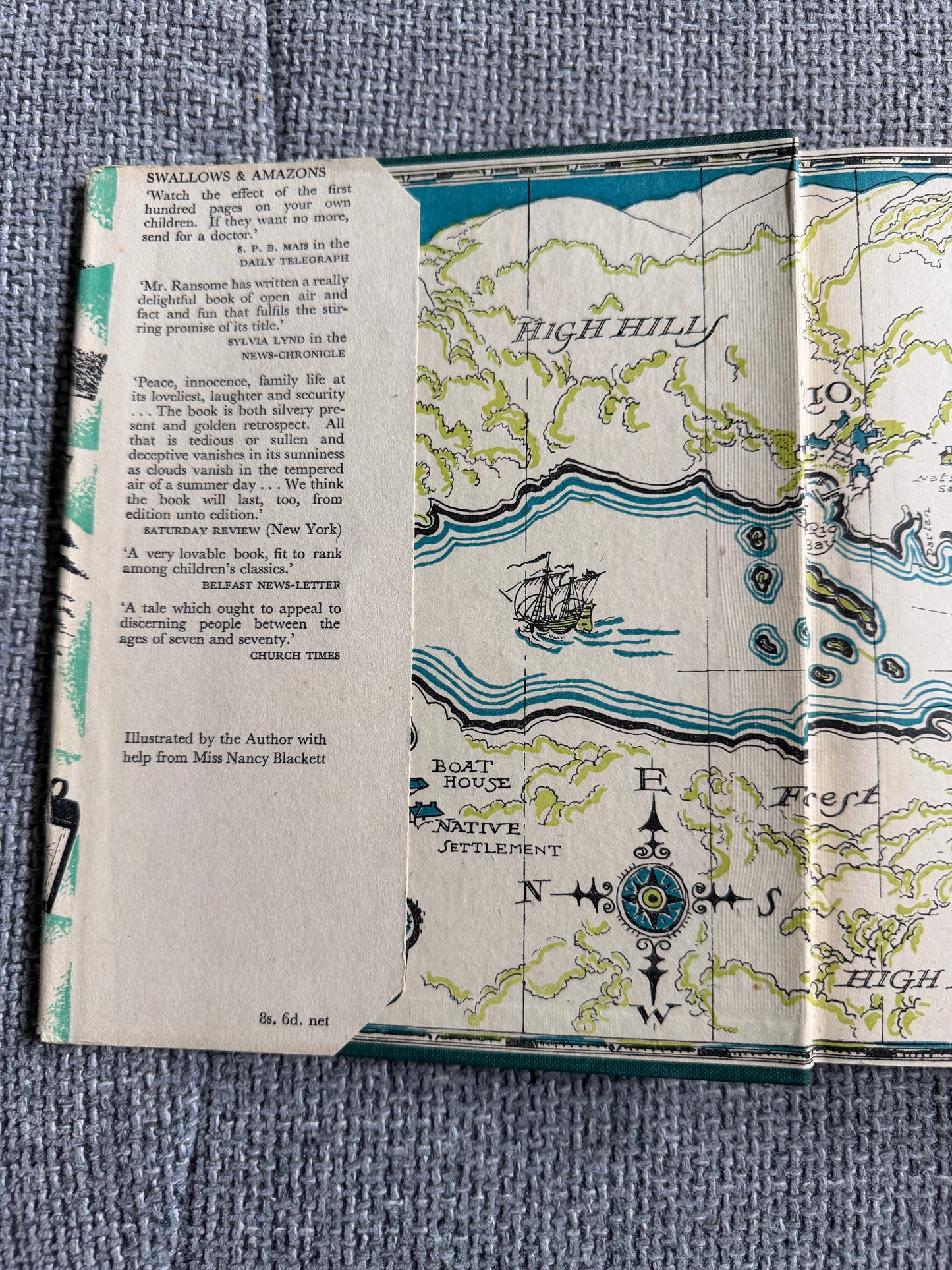 1944 Swallows & Amazons - Arthur Ransome (Nancy Blackett illust) Jonathan Cape - Honeyburn Books (UK)