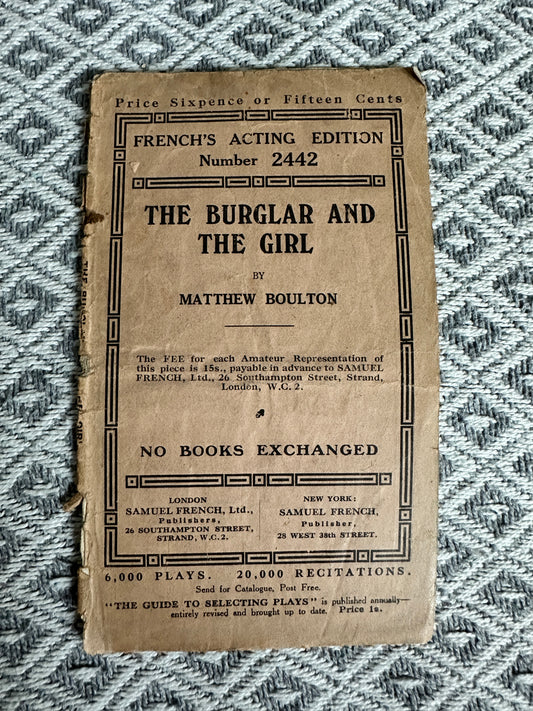 1913 The Burglar & The Girl - Matthew Boulton(French Acting Edition 2442)