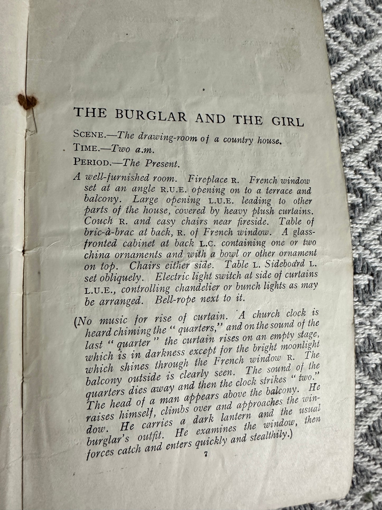 1913 The Burglar & The Girl - Matthew Boulton(French Acting Edition 2442)