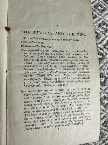 1913 The Burglar & The Girl - Matthew Boulton(French Acting Edition 2442)