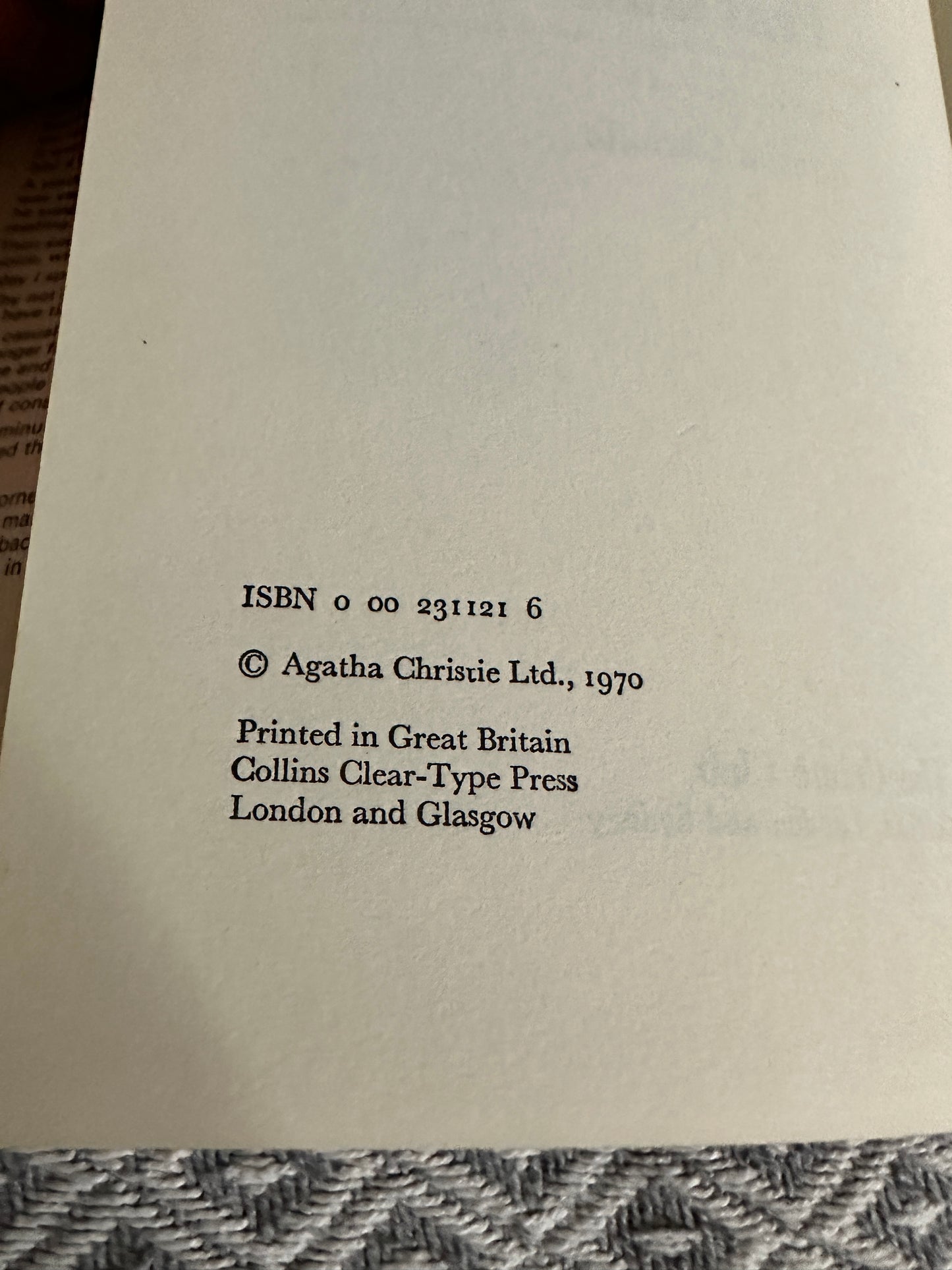 1970*1st* Passenger To Frankfurt - Agatha Christie( Collins Crime Club)