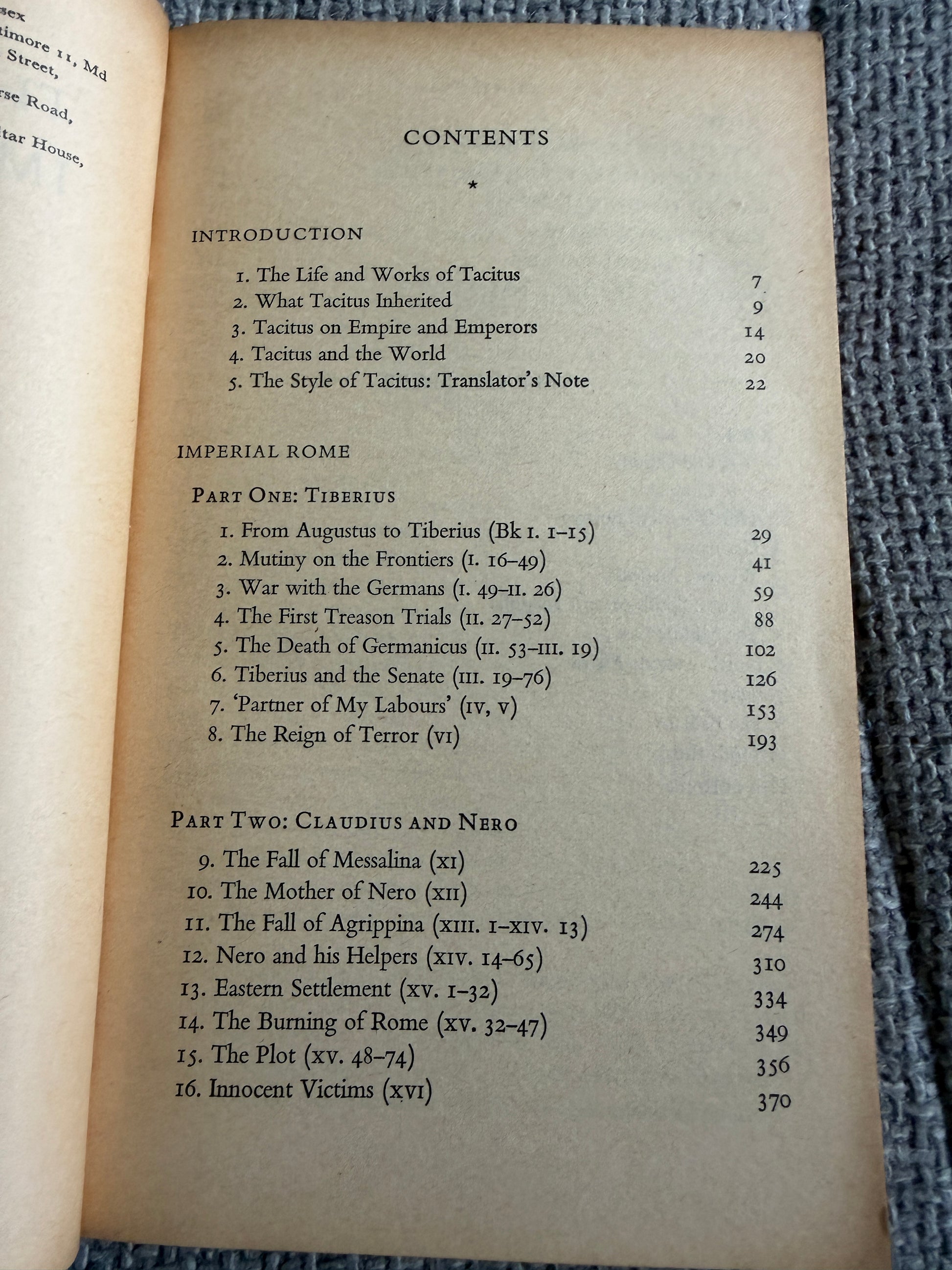 1956*1st* Tacitus On Imperial Rome - Michael Grant (Penguin Classics) - Honeyburn Books (UK)