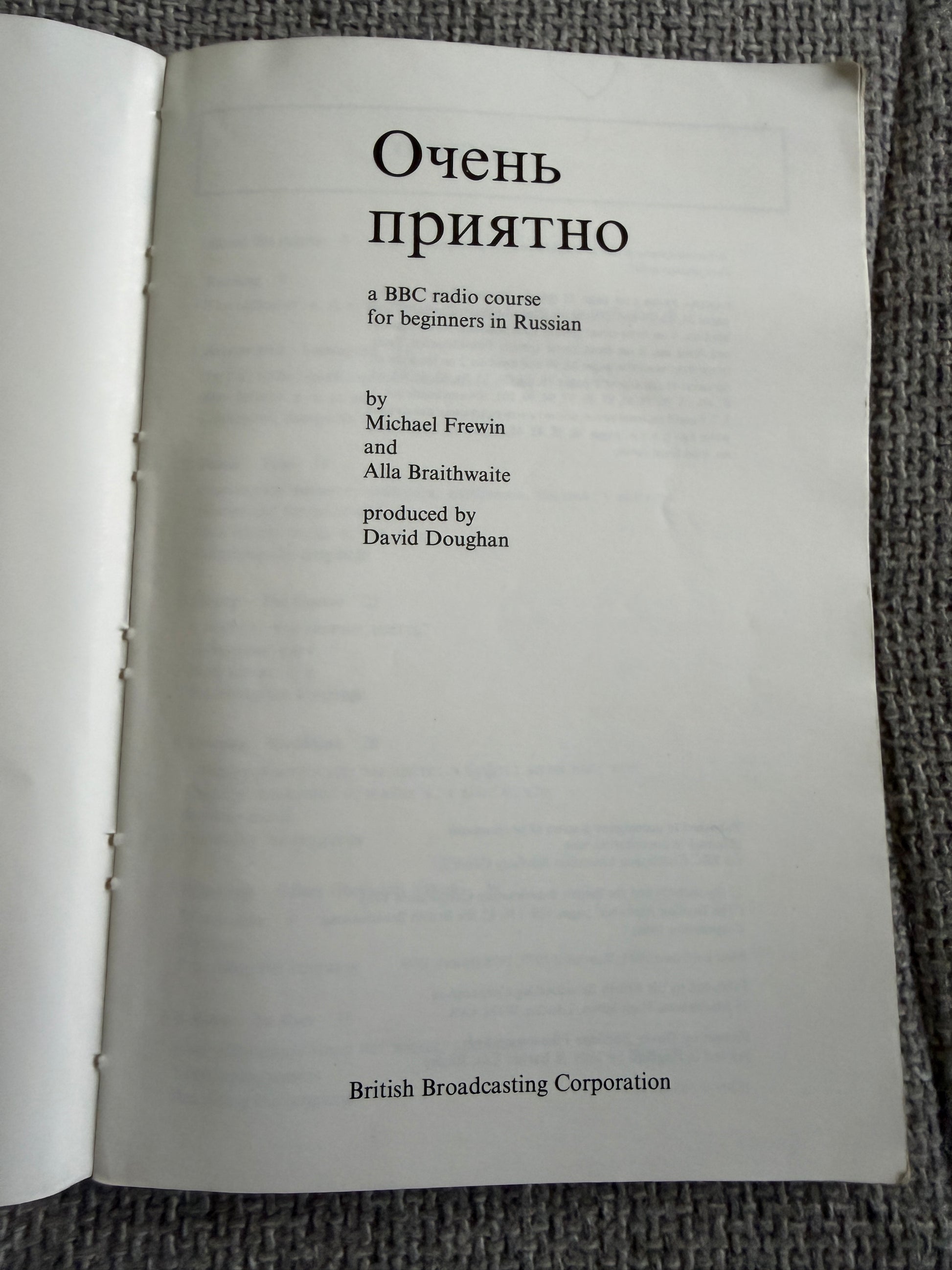 1979 BBC Radio Course For Beginners In Russian 🇷🇺 (Ochen’ Priyatno) BBC - Honeyburn Books (UK)