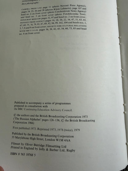1979 BBC Radio Course For Beginners In Russian 🇷🇺 (Ochen’ Priyatno) BBC - Honeyburn Books (UK)