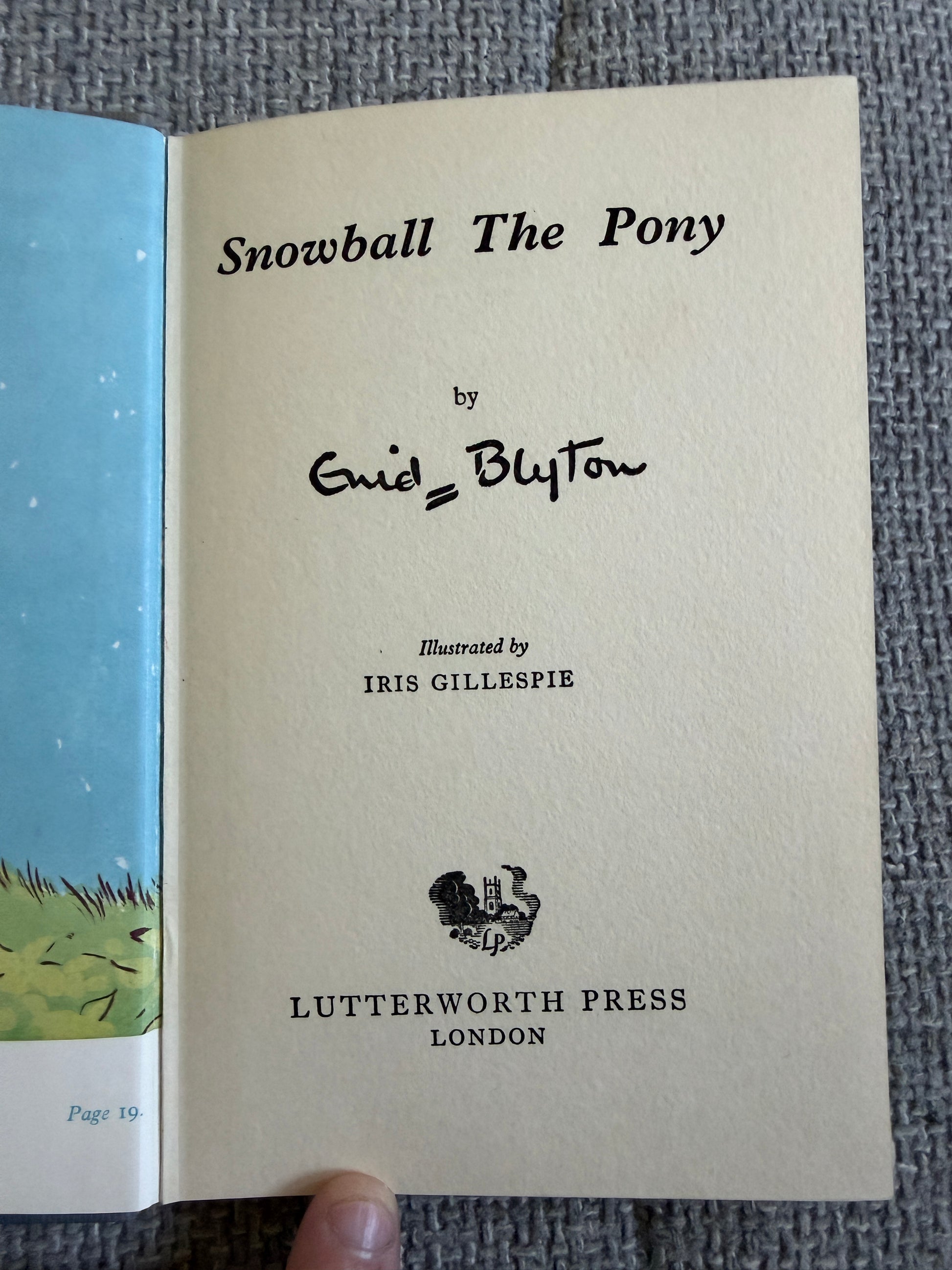 1959 Snowball The Pony - Enid Blyton (Iris Gillespie illust) Lutterworth Press - Honeyburn Books (UK)