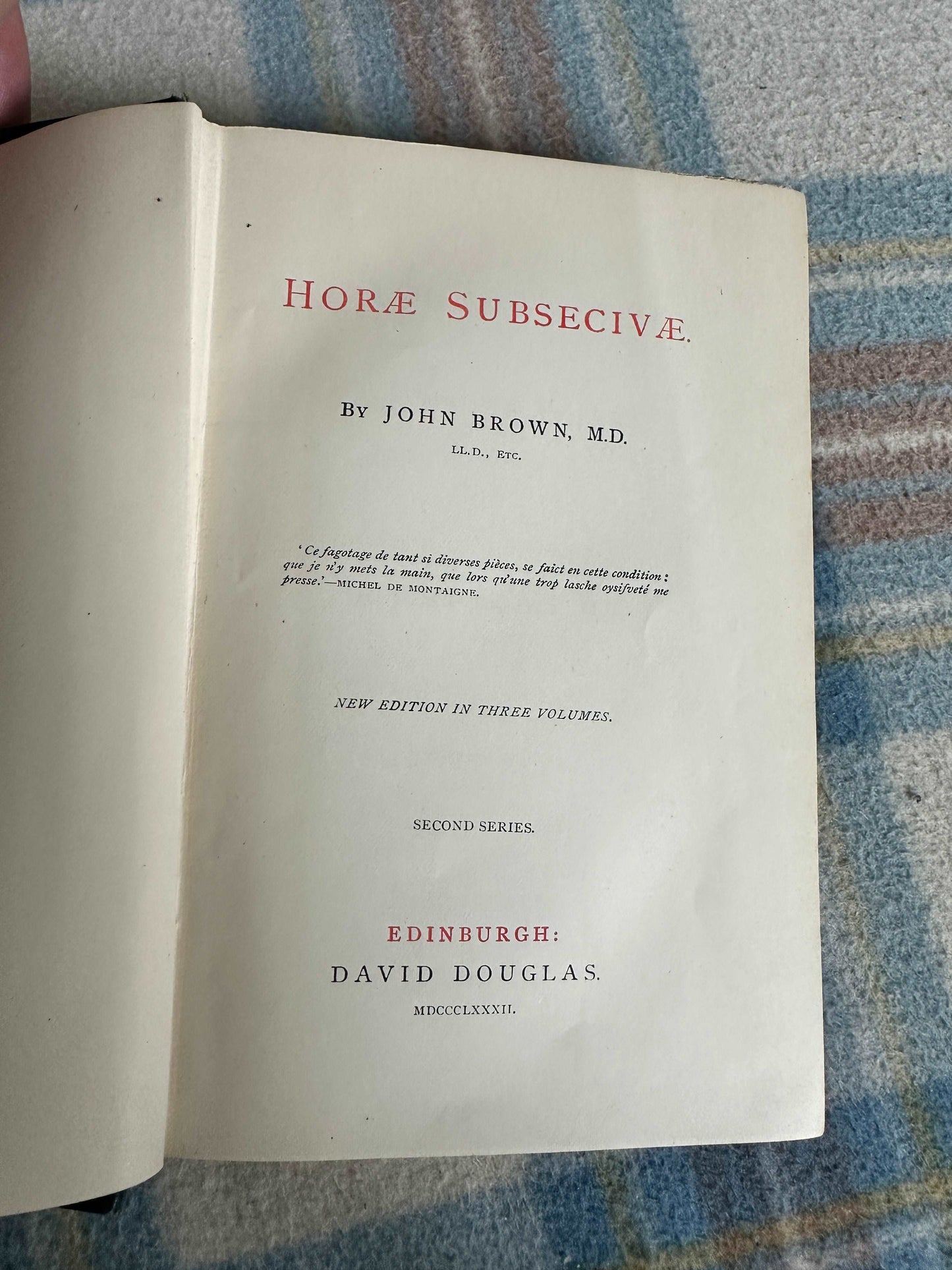 1882 Horæ Subsectivæ / Rab & His Friends - John Brown(David Douglas Published)