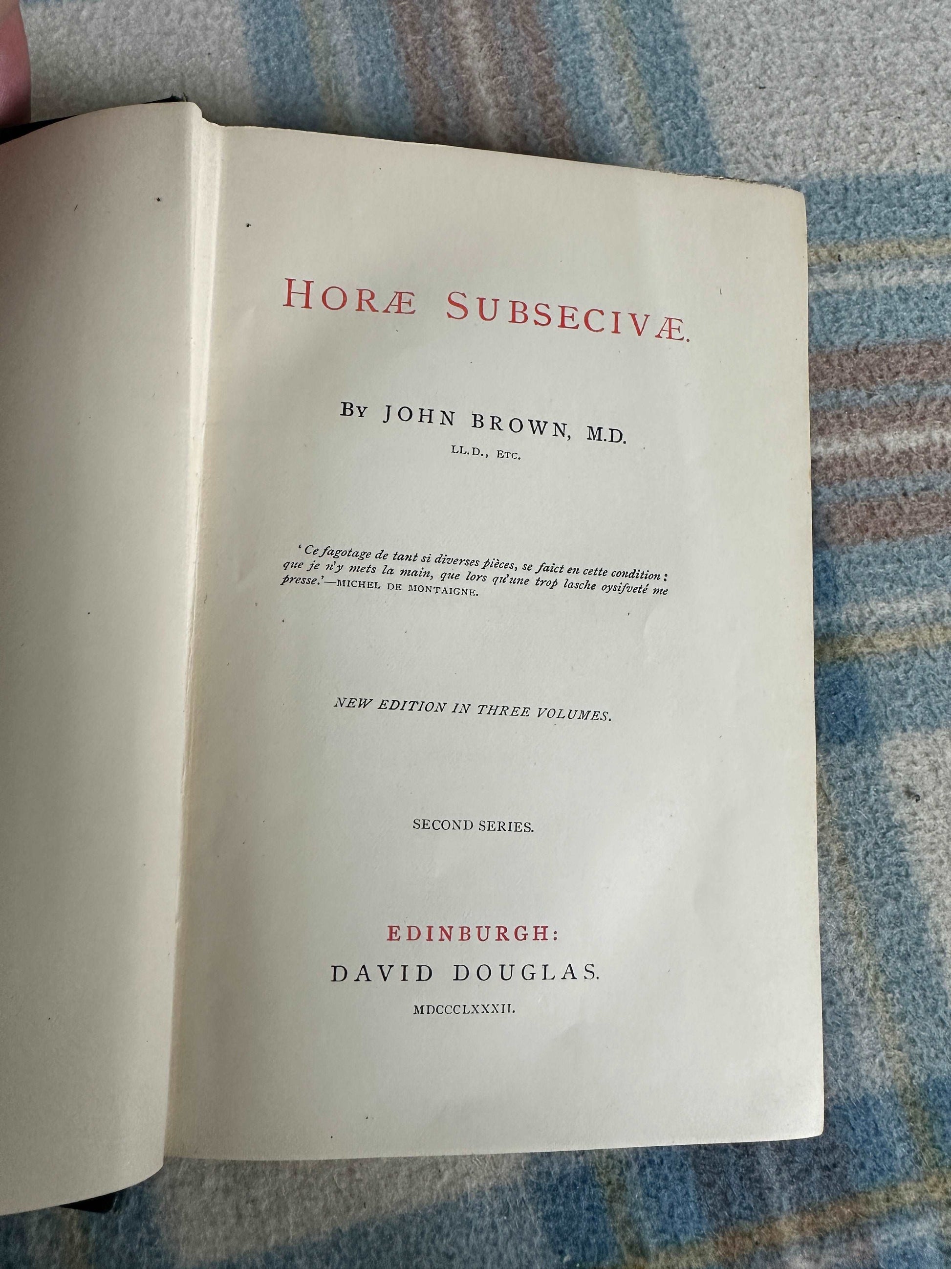 1882 Horæ Subsectivæ / Rab & His Friends - John Brown(David Douglas Published)