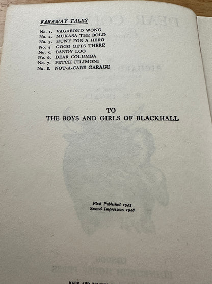 1948 Dear Columba(A Story of Africa) Richard Paterson(E. M. Ingall Illust)Edinburgh House Press