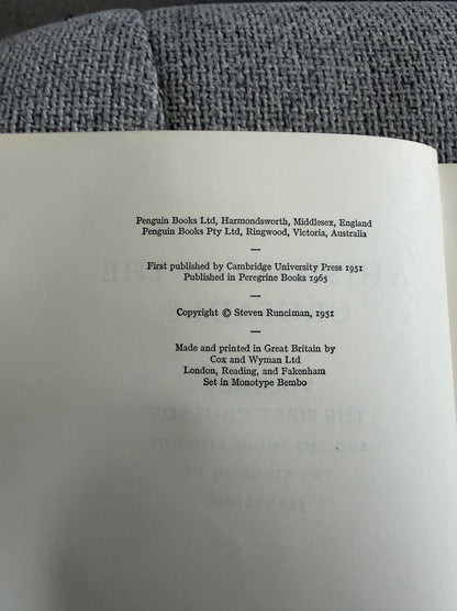 Steven Runciman – A History of the Crusades Vols. 1–3. Complete Peregrine Books 1965 edition. Original Penguin slipcase. Peregrine Books