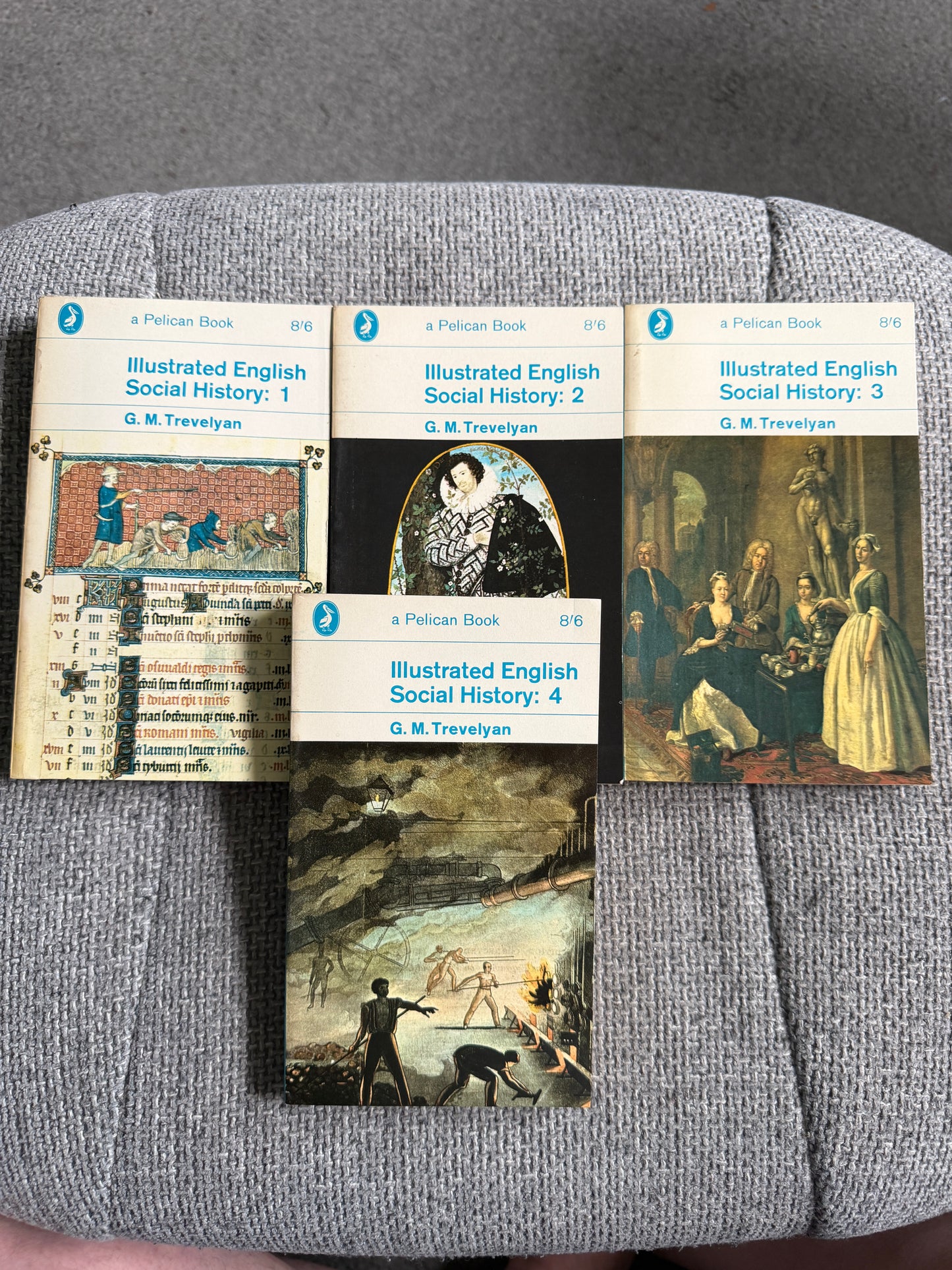 1964 Illustrated English Social History x 4 volumes in original slipcase - G. M. Trevelyan (Pelican Books)