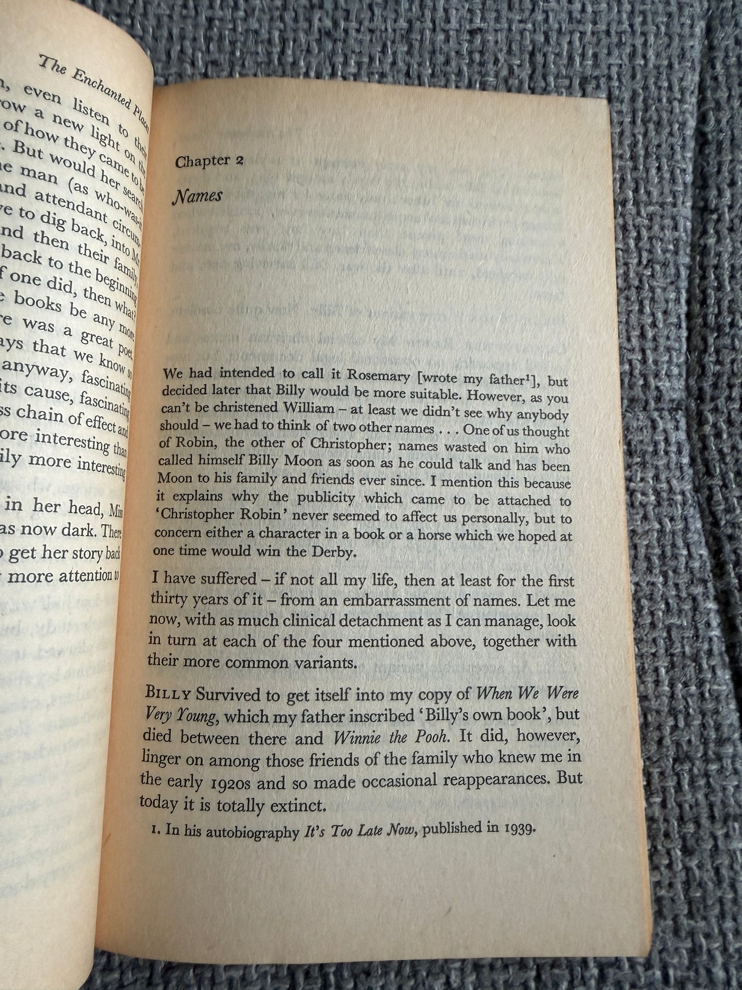 1976 The Enchanted Places - Christopher Milne aka Billy Moon (Penguin Books)
