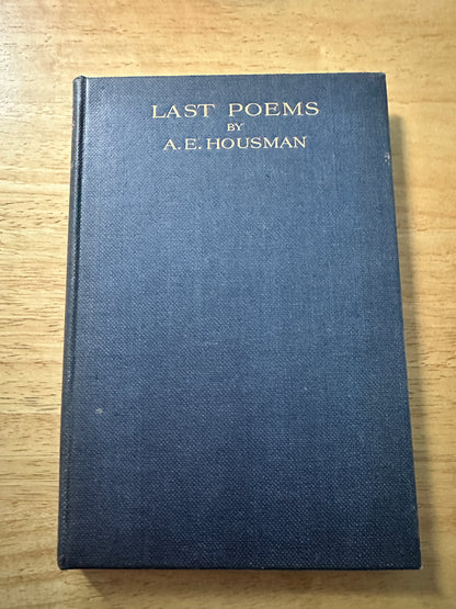 1922*1st* Last Poems - A. E. Housman(Grant Richards)