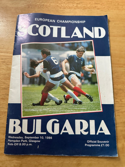 1986 Scotland vs Bulgaria Football Programme 0-0