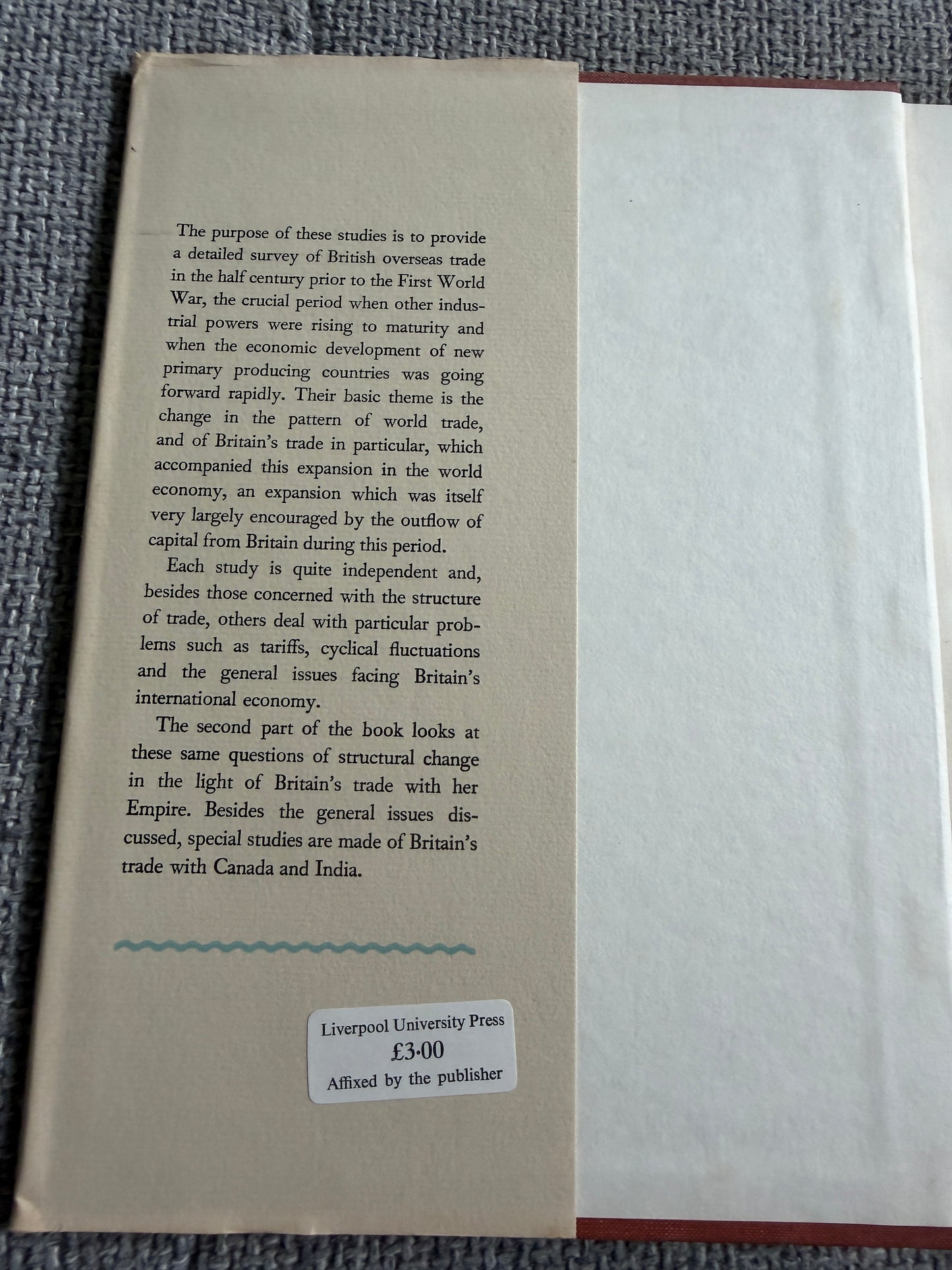 1960*1st* Studies In British Overseas Trade 1870-1914 - S. B. Saul (Liverpool University Press)