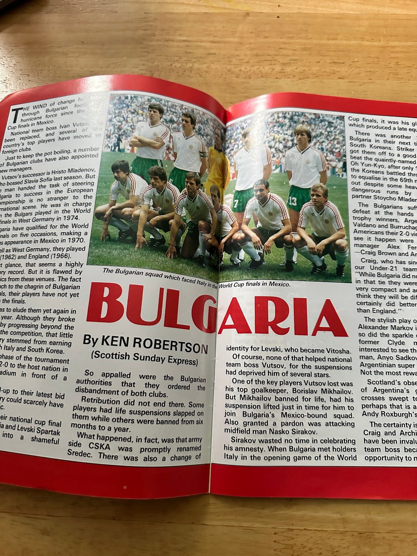 1986 Scotland vs Bulgaria Football Programme 0-0