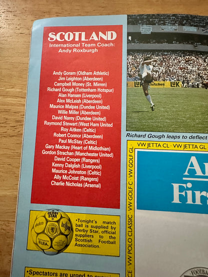 1986 Scotland vs Bulgaria Football Programme 0-0