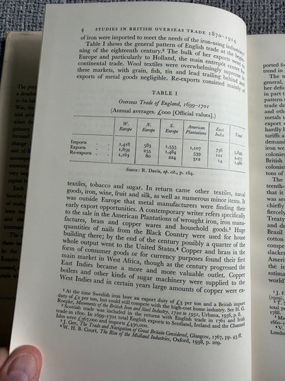 1960*1st* Studies In British Overseas Trade 1870-1914 - S. B. Saul (Liverpool University Press)