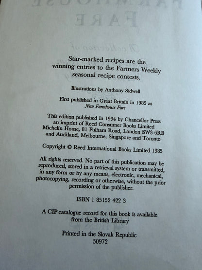 1994 Traditional Farmhouse Fare (Chancellor Press) A Collection Of Recipes From Farmer’s Weekly