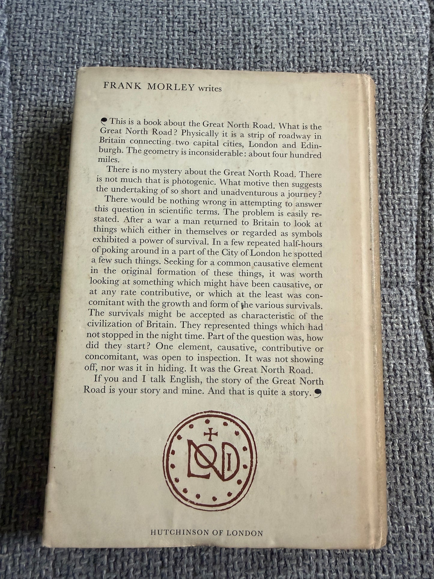 1961*1st* The Great North Road - Frank Morley (Hutchinson)