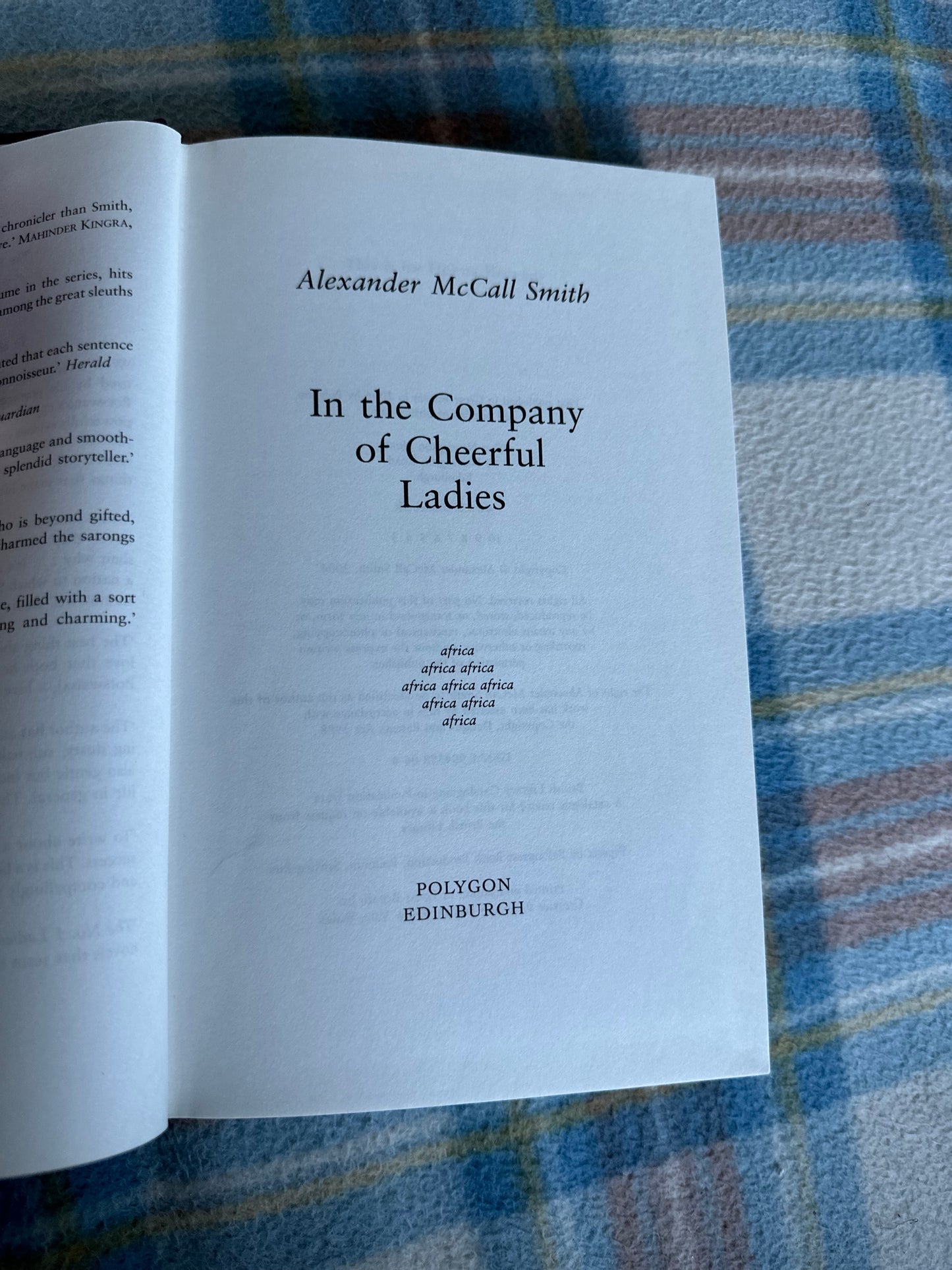 2004 In The Company Of Cheerful Ladies- Alexander McCall Smith(Polygon publisher)