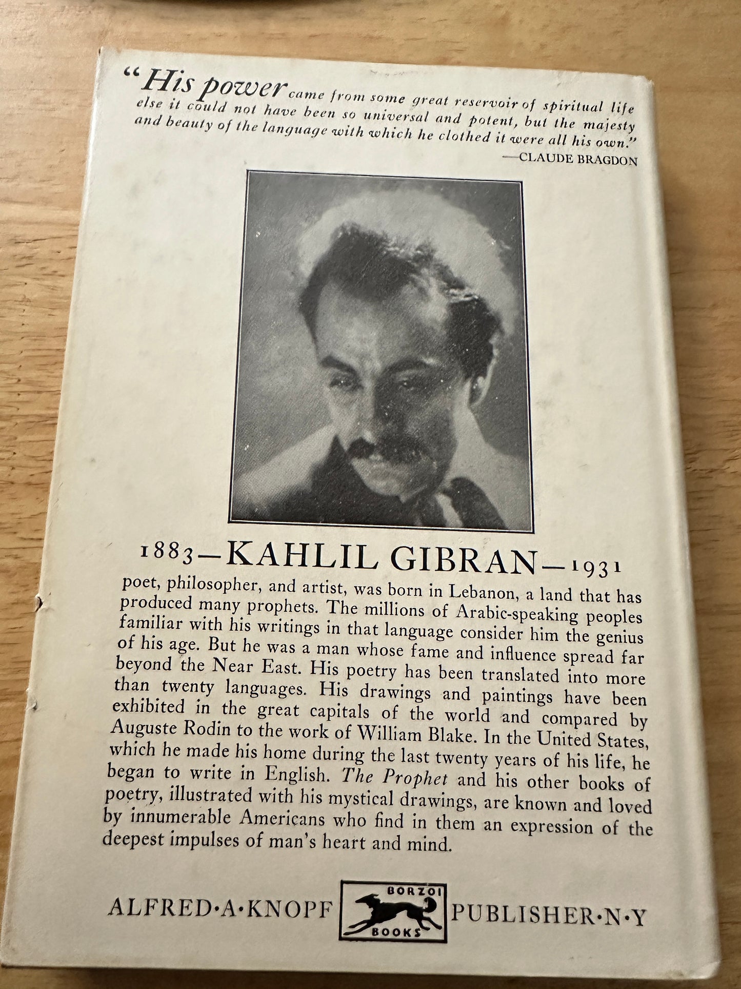 1968 A Tear & A Smile - Kahlil Gibran(intro by Robert Hillyer translated from Arabic by H. M. Nahmad (Borzoi Books Alfred A. Knopf Publisher New York