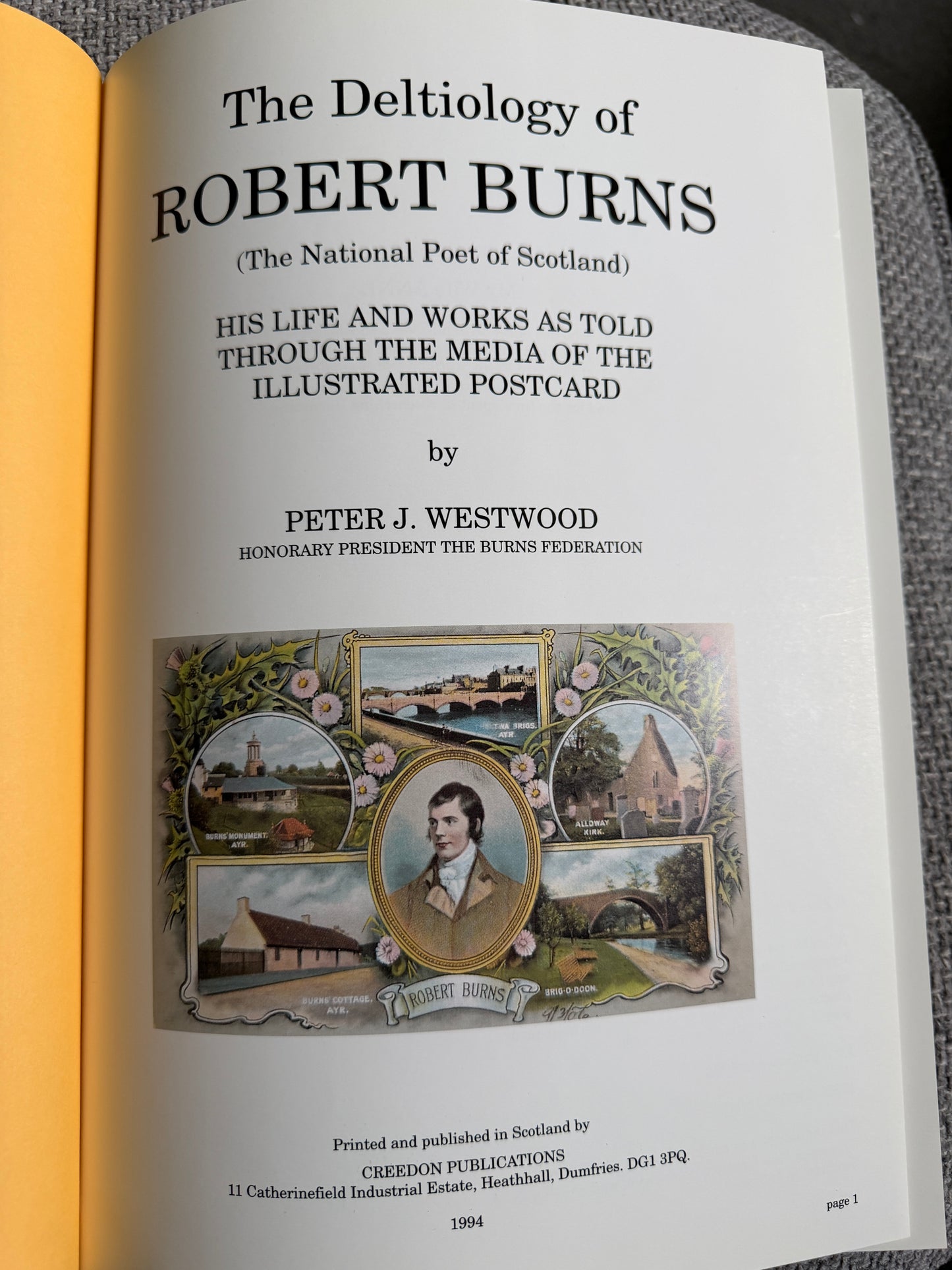 1994*1st* The Deltiology Of Robert Burns - Peter J. Westwood (Creedon Publications)