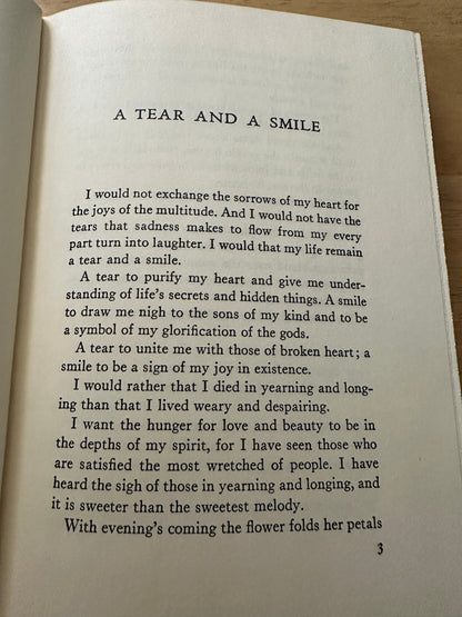 1968 A Tear & A Smile - Kahlil Gibran(intro by Robert Hillyer translated from Arabic by H. M. Nahmad (Borzoi Books Alfred A. Knopf Publisher New York