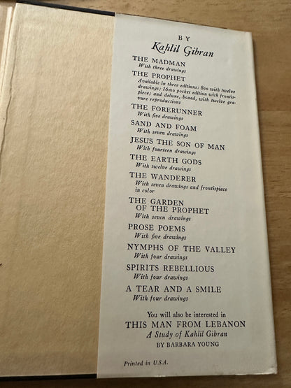 1968 A Tear & A Smile - Kahlil Gibran(intro by Robert Hillyer translated from Arabic by H. M. Nahmad (Borzoi Books Alfred A. Knopf Publisher New York