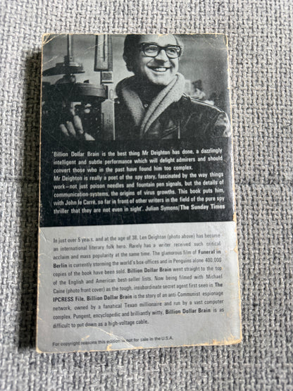 1967 Billion Dollar Brain - Len Deighton (Penguin Books)