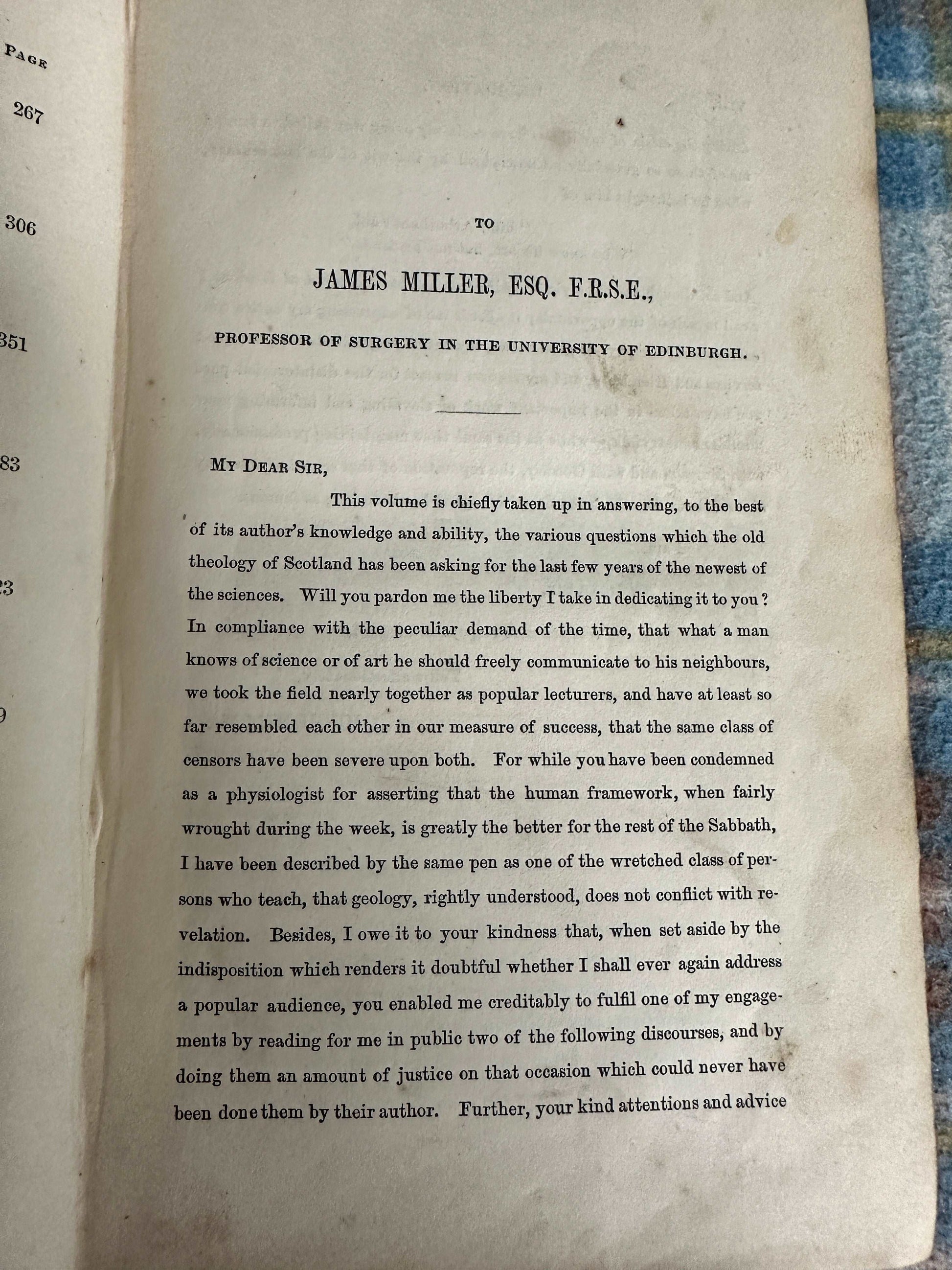 1862 The Testimony Of Rocks - Hugh Miller(T. Constable & Co)